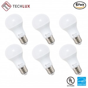 9W LED Lights Bulbs A19 (60 Watt Equivalent),Energy Efficient,2700K Soft White,LED Lighting Reading/Work Lamp for Bathroom Office Bedroom House,E26 Base,Pack of 6
