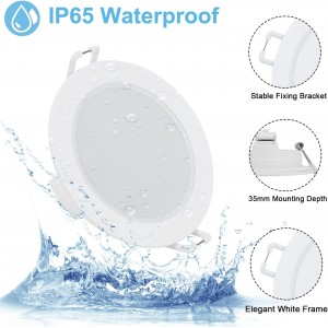 helloify LED Recessed Ceiling Lights Dimmable, 6X 6W LED Downlight 4000K Natural White, Downlights for Ceiling Bathroom IP65 Waterproof, 35mm Ultra-Slim, φ68-80mm Hole Spotlights for Living Room