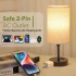 TECHLUX Lamp with 3 Color Temperatures - 3000/4000/5000K Small Lamp, Nightstand Lamp with 3 Color Modes by Pull Chain, Bedroom Lamp for Living Read Work