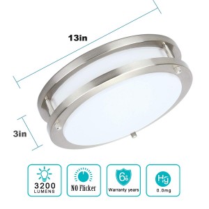 TECHLUX Flush Mount LED Ceiling Light Fixture, 17W[120W Equiv] 1100lm, 2700K/3000K/3500K/4000K/5000K Adjustable Ceiling Lights, Oil Rubbed Bronze Saturn Dimmable Lighting for Hallway Bathroom - 2 Pack