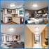 TECHLUX Flush Mount LED Ceiling Light Fixture, 17W[120W Equiv] 1100lm, 2700K/3000K/3500K/4000K/5000K Adjustable Ceiling Lights, Oil Rubbed Bronze Saturn Dimmable Lighting for Hallway Bathroom - 2 Pack