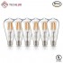 TECHLUX 60W ST19(ST64) LED Filament Bulbs Edison Vintage Dimmable Lighting Reading Lamp for Pendant Wall Light Fixtures Office Home Bedroom Bathroom, Amber Glass, E26 Base, Warm White 2500K, Pack of 6
